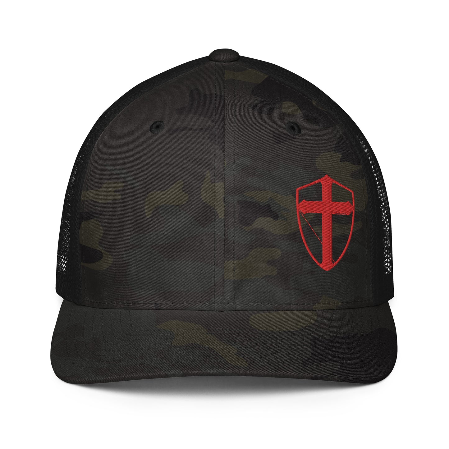 Syndicate Shield // Crusader Red MCB - Closed-back trucker cap