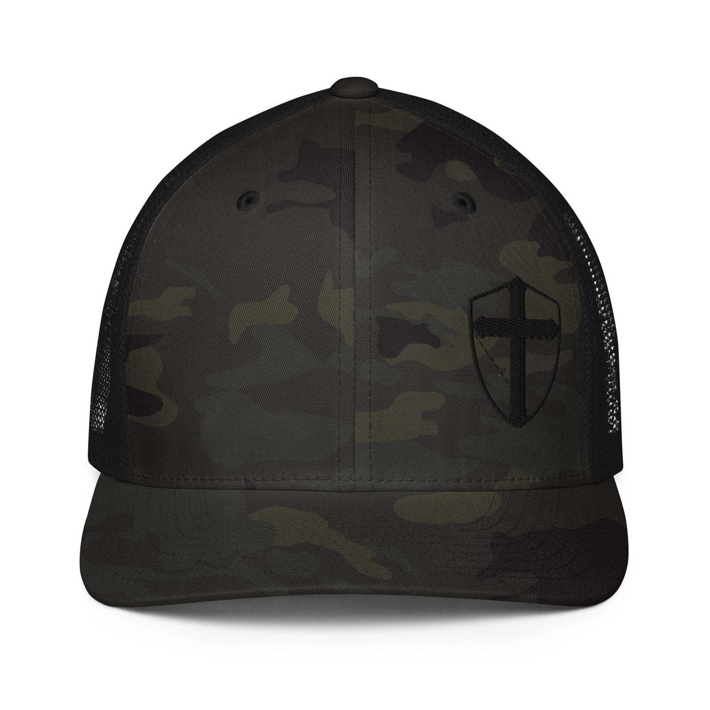 Syndicate Shield // Blacked Out MCB Closed-back trucker cap