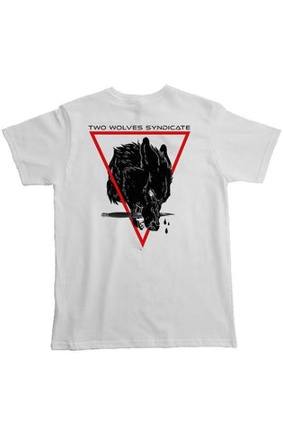 Wolf + Dagger - Devil Red - Heavyweight T Shirt