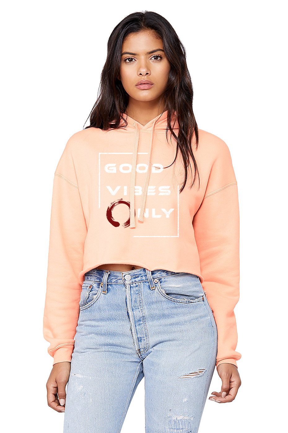 Good Vibes Only - Premium crop fleece hoodie